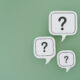 An illustration of icons with question marks.