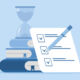 checklist and hour glass timer illustration