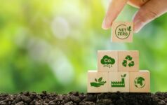 Photo illustrating concepts of climate technology and net zero carbon emissions.