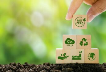 Photo illustrating concepts of climate technology and net zero carbon emissions.