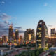 Beijing CBD skyline sunset
