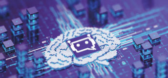 Visualization of an AI-backed computer chip.